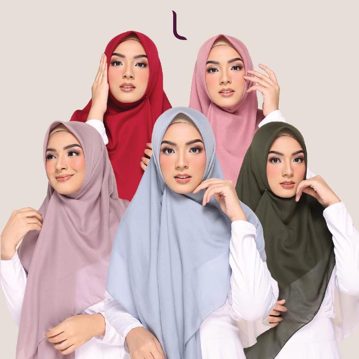 ELZATTA Keiva Vabira Scarf - Fashion Muslim Wanita Kerudung Jilbab Segiempat Polos Voal Premium