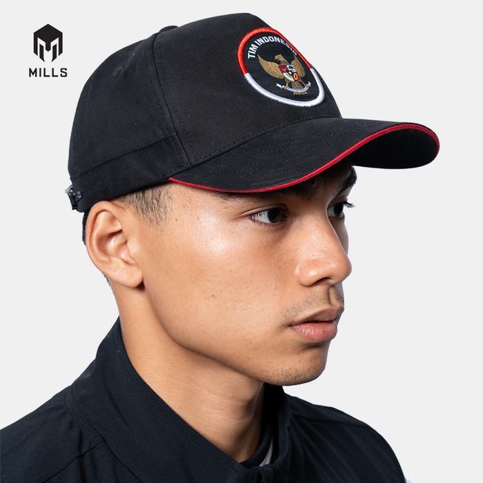 MILLS Topi Tim Indonesia Cap 09104083 Black Hitam