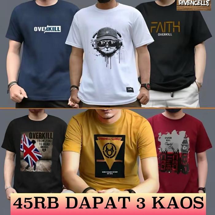 PROMO ( 45RB Dapat 3 KAOS DISTRO ) DISTRO DEWASA BISA UNTUK PRIA DAN WANITA Kaos Motif Distro Samura