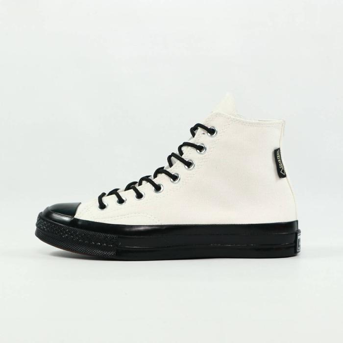 SEPATU CASUAL SNEAKERS ALL STAR CHUCK TAYLOR 70s HIGH GORE TEX WHITE BLACK BAHAN CANVAS Snekers Shoe