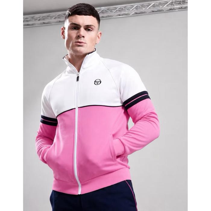 ￼Sergio Tacchini Orion Tracktop Jacket In Wild Orchid / White