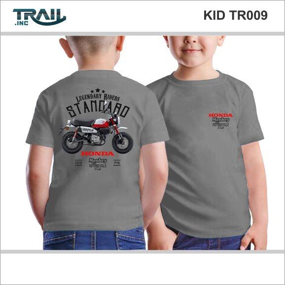 Bajjuin Kaos Anak Trail Motor Honda Standard Abu KID TR009. Lengan Pendek Bahan Cotton Combet 30s Si