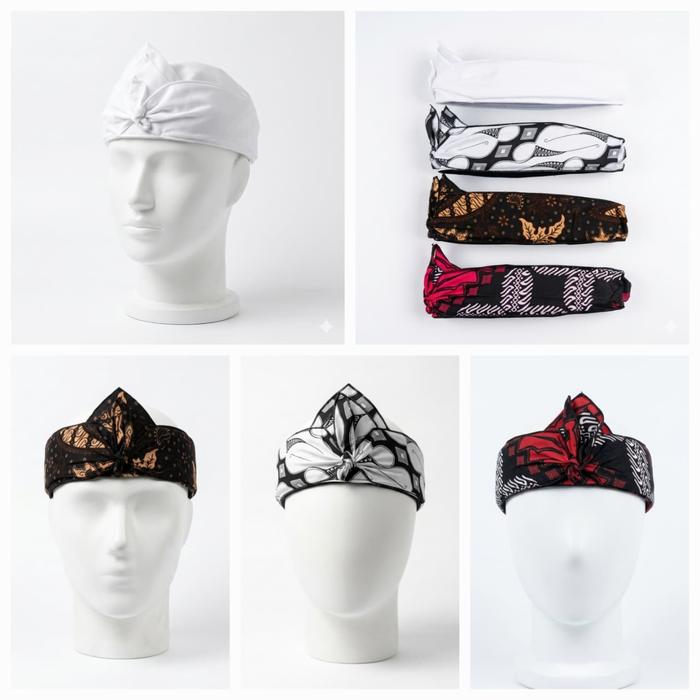 Kiwarioutfit - Ikat Kepala Hitam Polos Traditional Khas Sunda Jawa barat Ukuran Dewasa Bandana iket