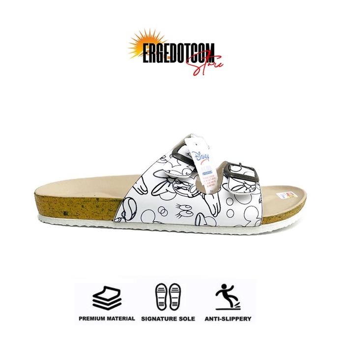 Puncak Diskon Sandal Wanita Nevada Disney Slop Spon Flip Flop Ban Dua Sendal Cewek Motif Kartun Puti