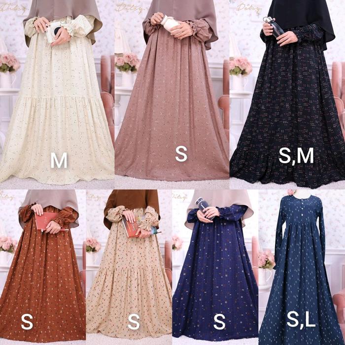 ditsy edisi juli, lilah onyxblack s m, stern ivory m, stern pink s, saryn navy s, navae amber s, nav