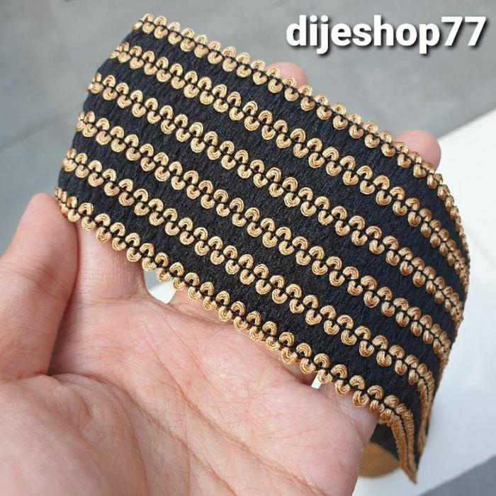 Renda Salur Emas ( per meter) Renda India Gold 6 cm / RENDA SULTAN / Renda Viral / Bordir Patch / Re