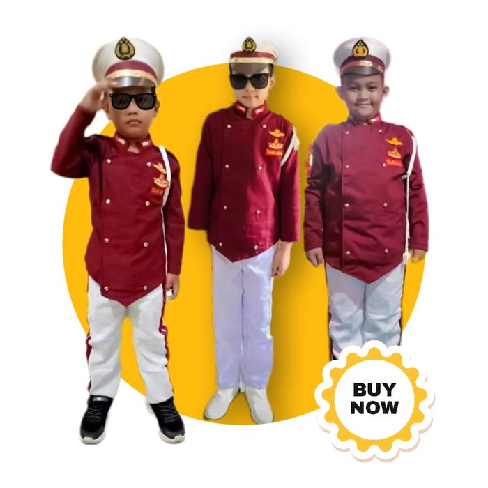 Kostum Anak Imut Taruna AKPOL Seragam PDL TNI-AD Baju Profesi Taruna Akpol untuk anak Fashion Kompli