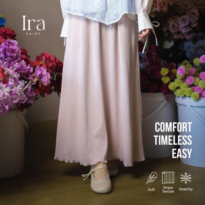 JILBRAVE Ira Skirt Rok A-Line Knit Stripe Casual Daily Flowy