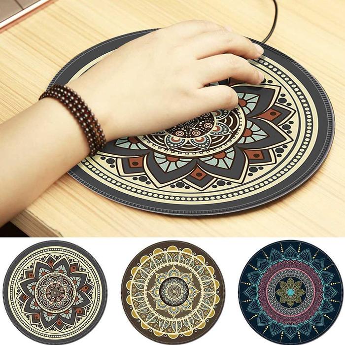 Comfast Mouse Pad Bulat Anti Slip Vintage Bohemian 200mm - 33 mousepad bulat motif batik