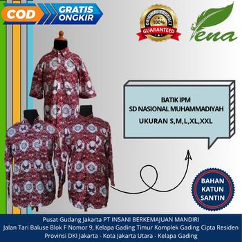 Baju Seragam Batik KATUN/SATIN SD/MI Muhammadiyah Nasional