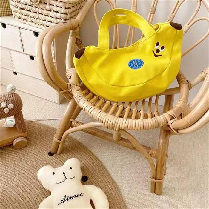 Cute Funny Banana Hand Bag Large Capacity Canvas Bag Small Tote Bags Mother Kids Bags Portable Shopp