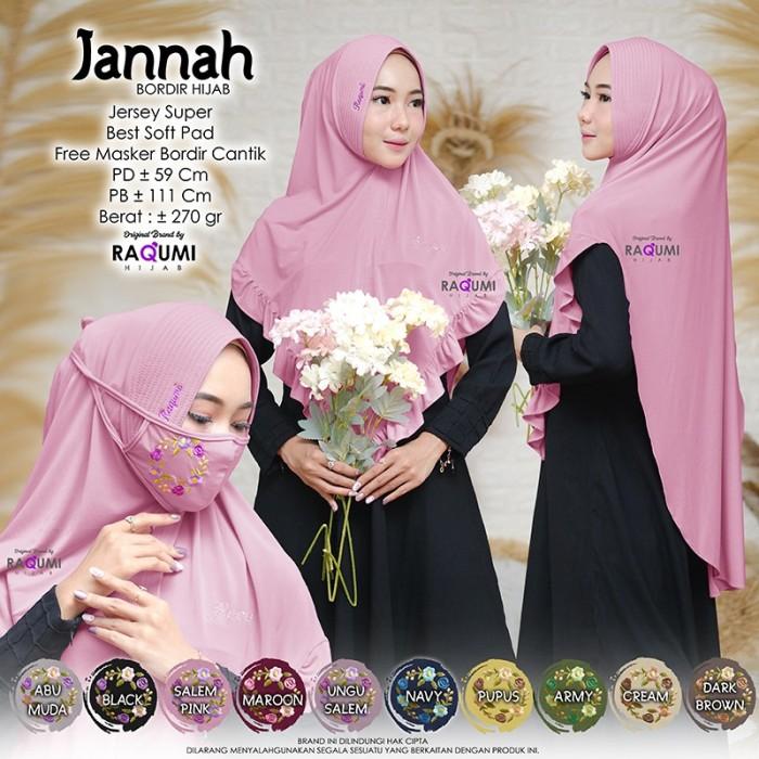 jilbab instan masker jannah jersey polos ori raqumi