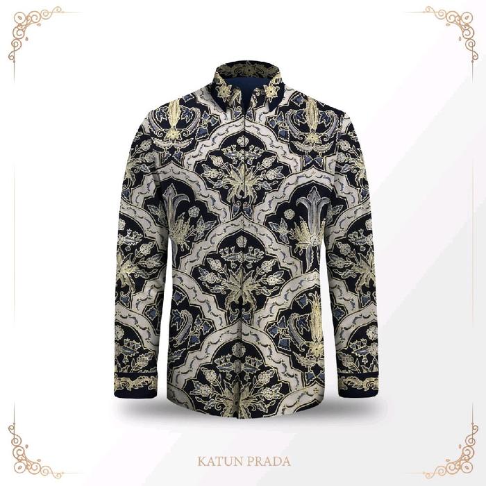 Batik tulis asli katun prada tinta emas Baju Pria Motif