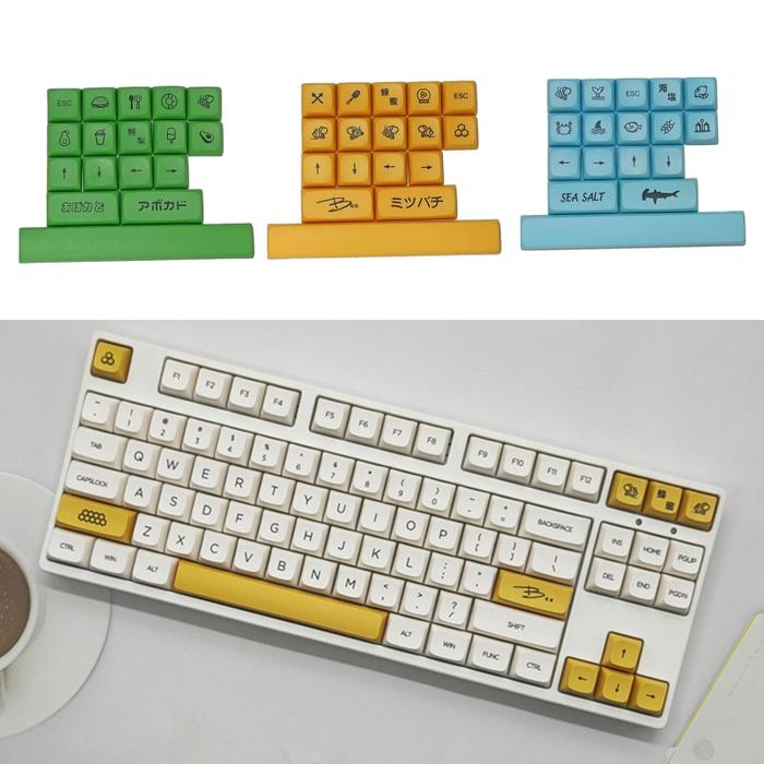 Honey Milk Mechanical Keyboard Keycaps 17PCS XDA Profile Dye Sub Bee