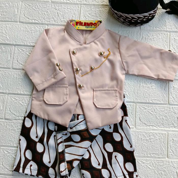 SETELAN BESKAP BAYI FREE BLANGKON//beskap anak murah//baju dalang cilik//baju pitonan