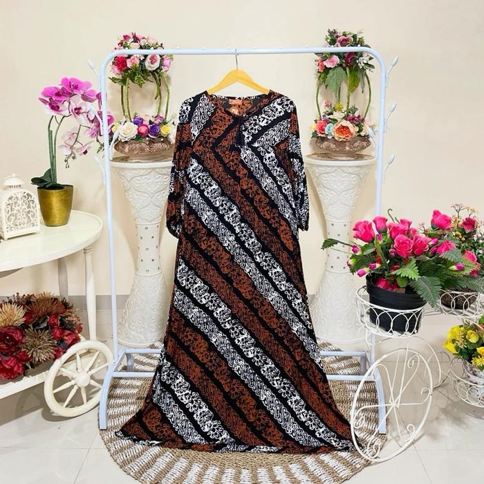 Abaya batik tali brand CERIA BATIK seri sherin. LD:116 cm P:138 cm