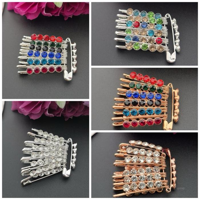 (12 Pcs) Peniti Saree - Peniti India - Peniti Hijab Kerudung Mutiara Muslim Cantik