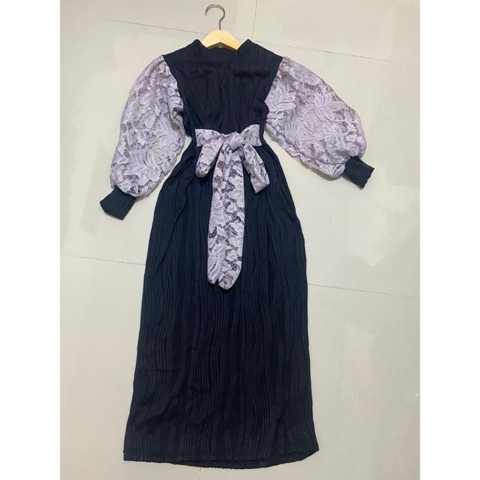 Gamis Rib Knits Brukat/Organza Po