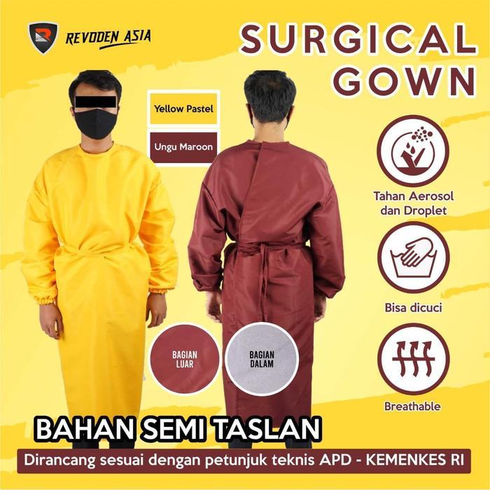 PREMIUM (READY) terjamin JUAL APD SURGICAL GOWN ALAT PELINDUNG DIRI BAHAN SEMI TASLAN terlaris