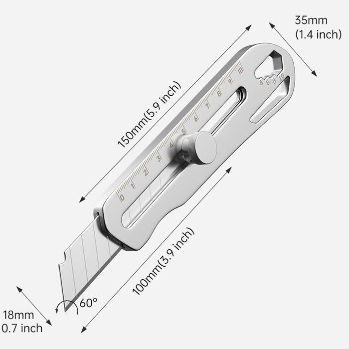Cutter Pisau/6 in1 Pisau Cutter/Multifungsi Cutter/18mm Cutter Besi Stainless Besar/10pc Pisau Set C