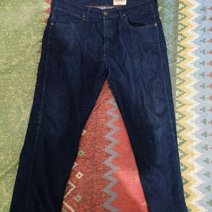Celana Jeans Pria Wrangler Original Stretch, Blue