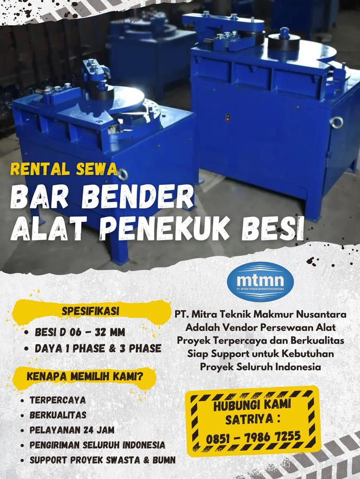 SEWA BAR BENDER & BAR CUTTER/MESIN BENDING (TEKUK & POTONG BESI)