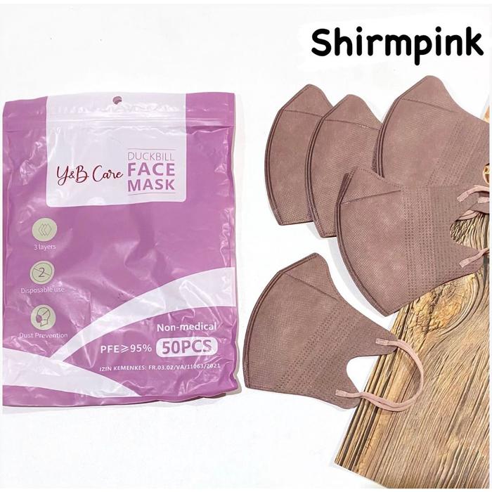Duckbill Y&B Y B  YNB Care Garis FaceMask Warna Hitam Putih Abu Mirip Sensi Isi 50 pcs per pack/Y&B 