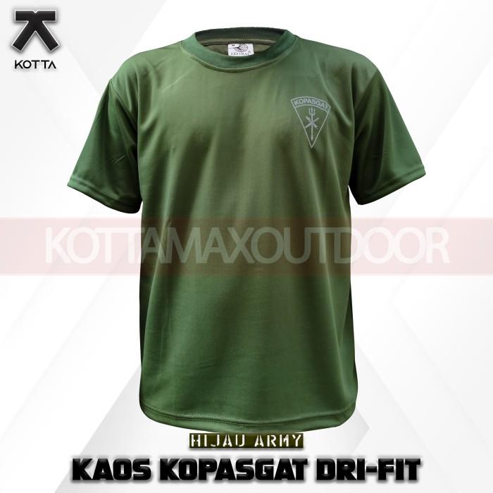 Kaos Dryfit Kopasgat Hijau Army - Kaos Dryfit Paskhas Terbaru