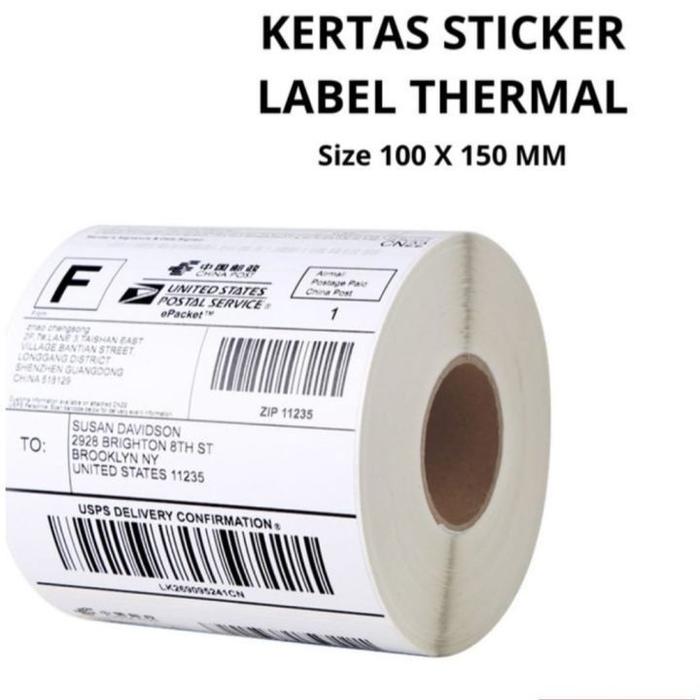 THERMAL LABEL BARCODE 100X150 mm KERTAS STICKER DIRECT THERMAL LABEL BARCODE 500 pcs