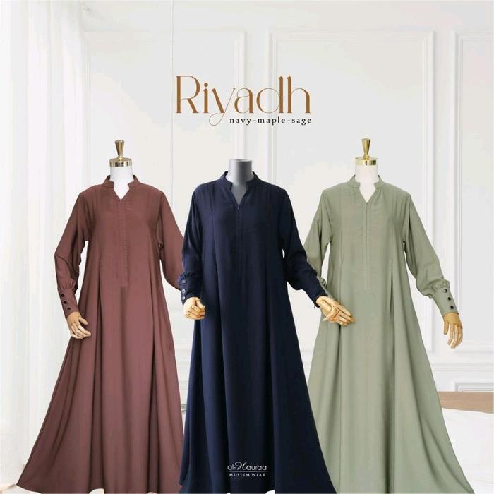 Al-Hauraa GAMIS RIYADH WARNA MUSLIMAH BAHAN FURSAN BLACK Elegan & Versatile untuk Berbagai Kesempata