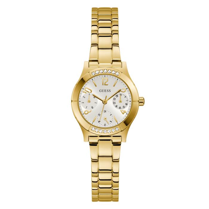 Guess Piper GW0413L2 Ladies White Dial Gold Stainless Steel Watch – Jam Tangan Wanita Original