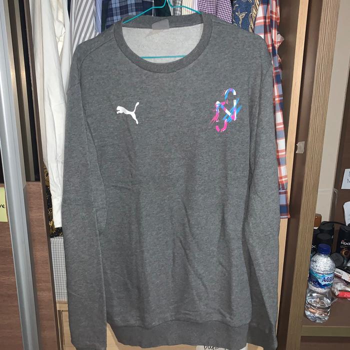 (ORIGINAL) PUMA Sweatshirt Neymar Jr Creativity Crewneck Grey Men Sweater (Size M) Unisex