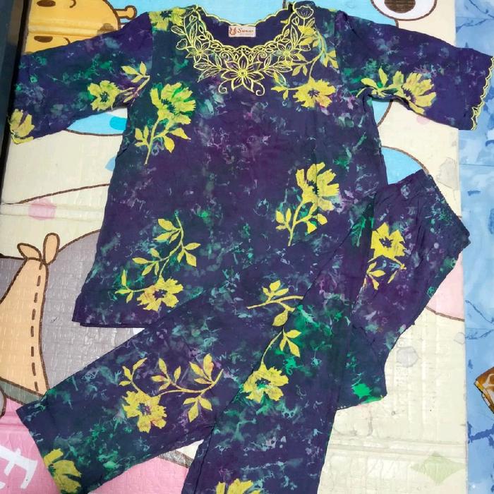 cp batik sunan ORi bordir ukuran dewasa tgn 3/4 celana panjang