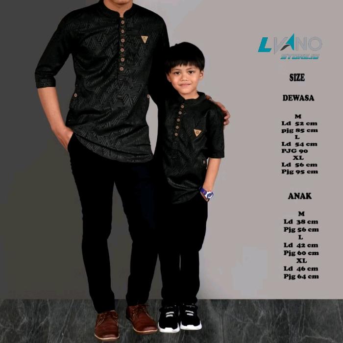 Premium Baju Couple Koko Kurta Pakistan Premium Katun Embos Toyobo Sultan Terbaru 2025 - Navy, Dewas
