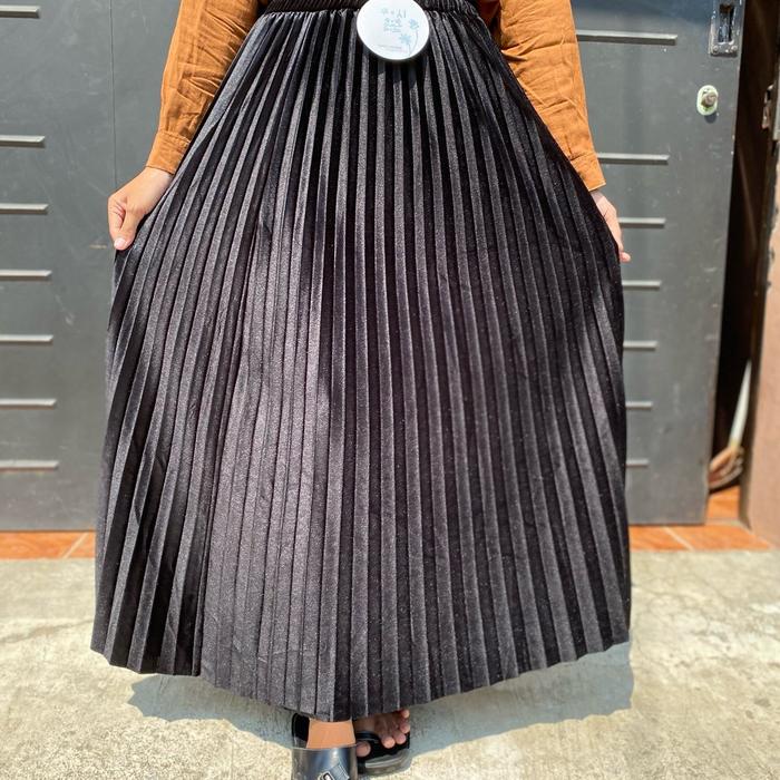 Rok Plisket Bludru Rok Bludru Rok Plisket Bludru Premium Rok Plisket Bludru Import