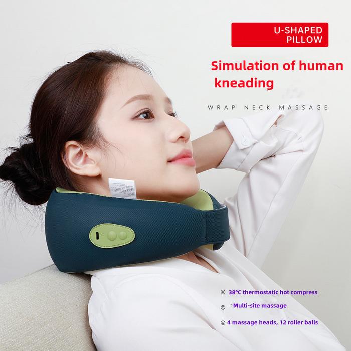 Neck Massager Shiatsu: Electric Rechargeable Massage Cushion Pillow -