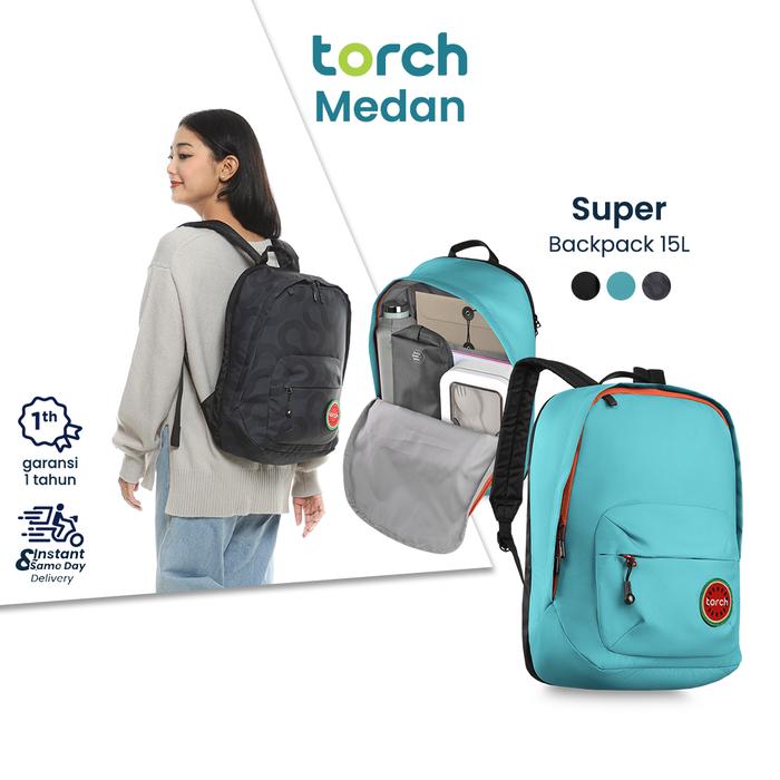 TORCH Super 15 Liter Backpack Tas Ransel Muat Laptop Kerja Sekolah Pria Wanita Tara Super Basic
