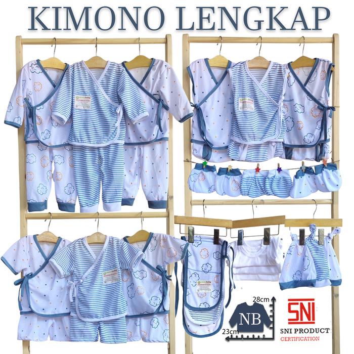 Paket 39 pcs Set Lengkap Baju Bayi Kimono Tali Setelan Outfit Baby OOTD SNI Topi Sarung Tangan Kaki