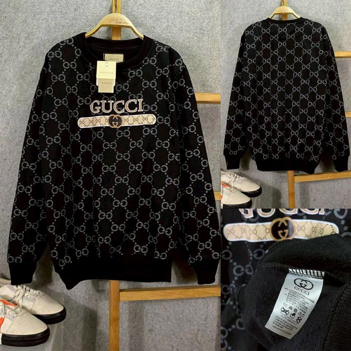 ( GUCCI ) MIRROR =>> Sweatshirt Crewneck Branded Premium Cotton Flecee Tebal 280 Gramasi Pria & Wani