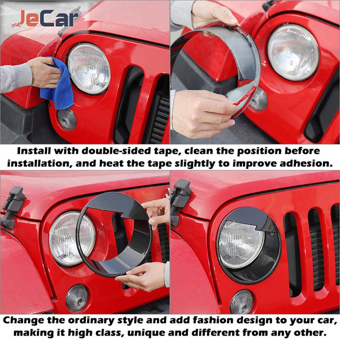 ABS lampu utama lampu mobil, stiker dekorasi untuk Jeep Wrangler JK