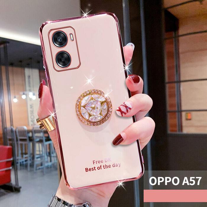 Casing Ponsel OPPO A57 A77s A17, Case Telepon Dilapisi Huruf untuk