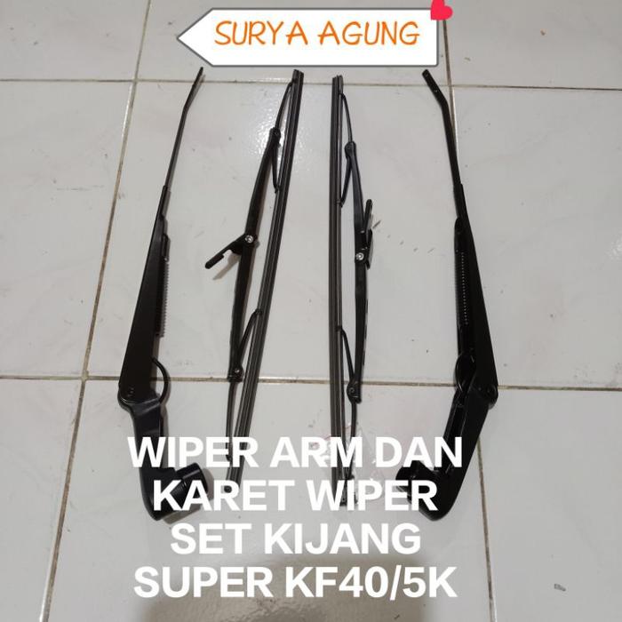 WIPER ARM SET / GAGANG WIPER DAN KARET WIPER SET TOYOTA KIJANG SUPER KF40 / KIJANG GRAND 5K HARGA SE