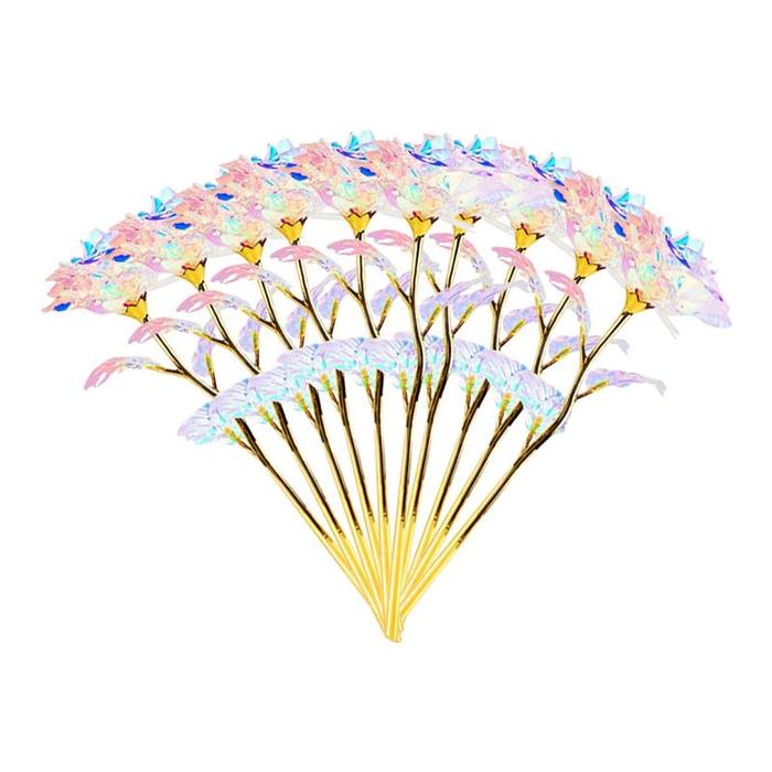 10pcs Artificial Flower 24K Foil Rose Plated Gold Rose Flower