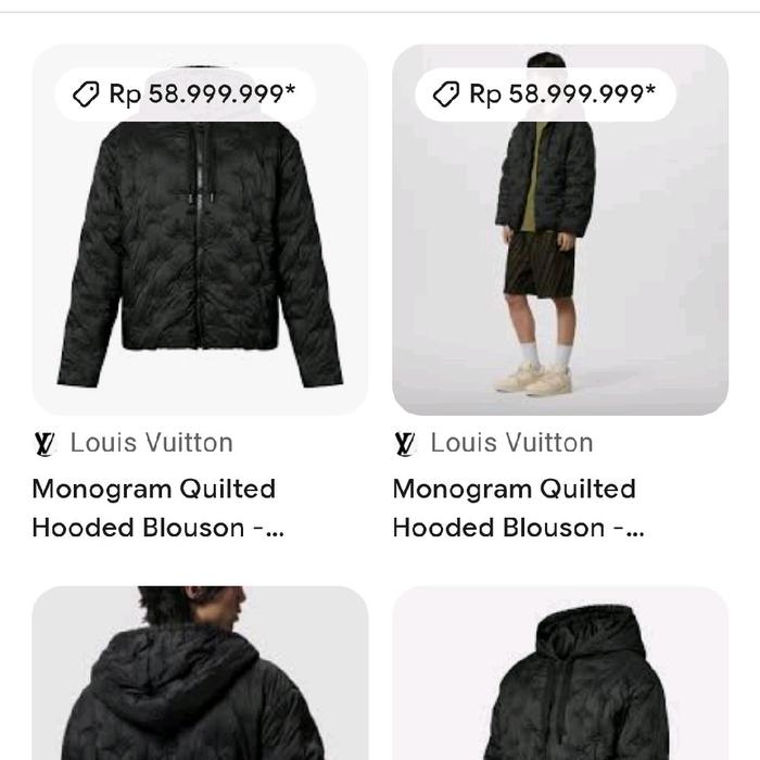 jaket Louis Vuitton quilted hooded blouson monogram reversible made in italy