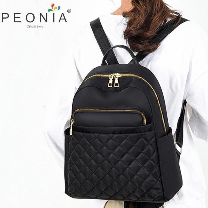 Peonia PNA GENNA Water Resistant Ransel Korea Tas Wanita Punggung Kantor Kerja Sekolah Kuliah Outdo