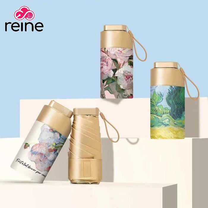 READY Reine Payung Emas Motif (Baru) / Payung Lipat UV Super Mini Emas