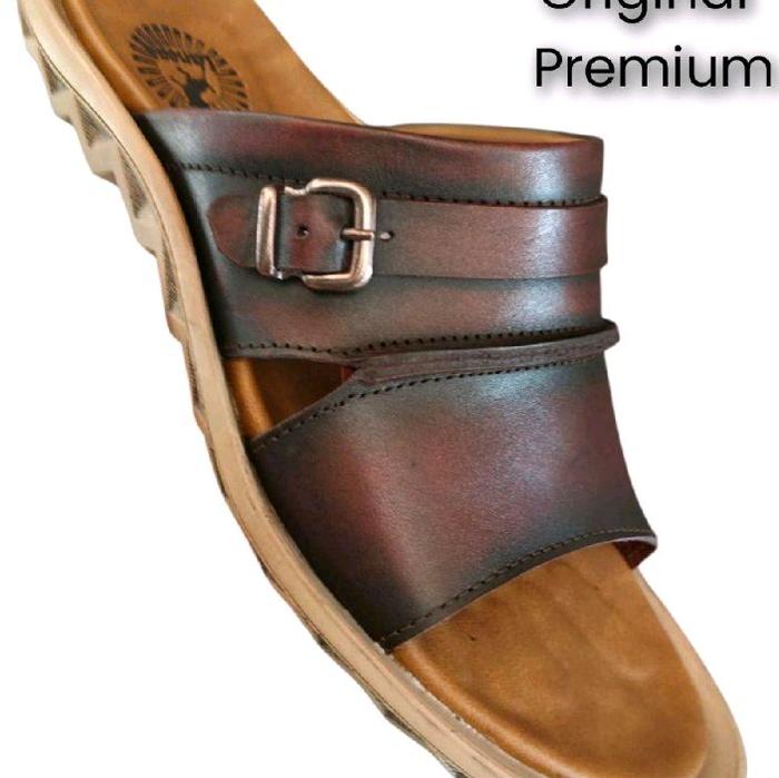 Sandal Kokop Gesper Kulit Asli Pria Sol Indian Original Premium