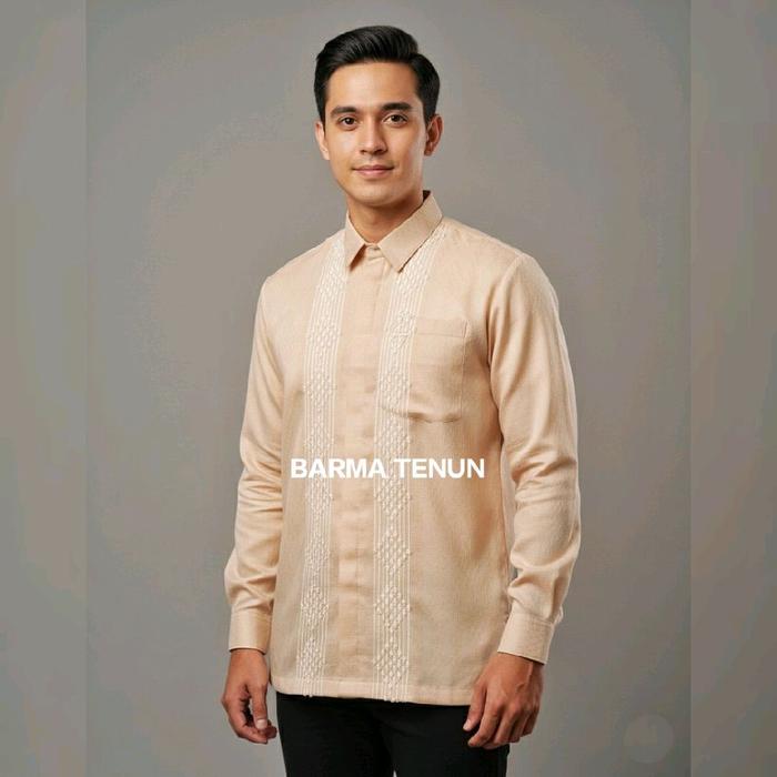 BARMA || KEMEJA TENUN SONGKET VARIASI BULU PREMIUM || KEMEJA COUPLE LAMARAN KONDANGAN WISUDA PRIA DE