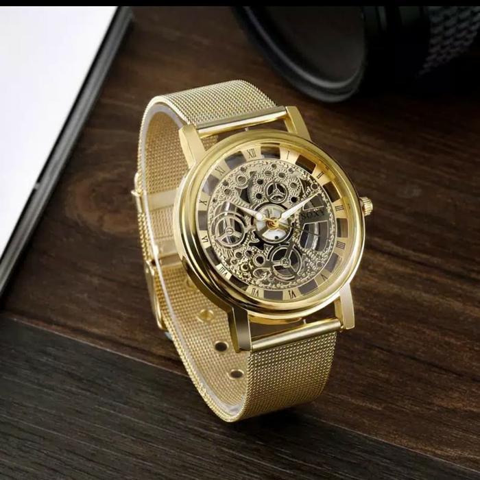 Jam Tangan Pria Soxy Fashion Skeleton Mewah