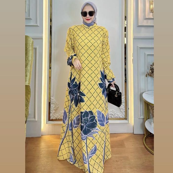 Gamis Lesti kejora printing By kareema.moslemwear